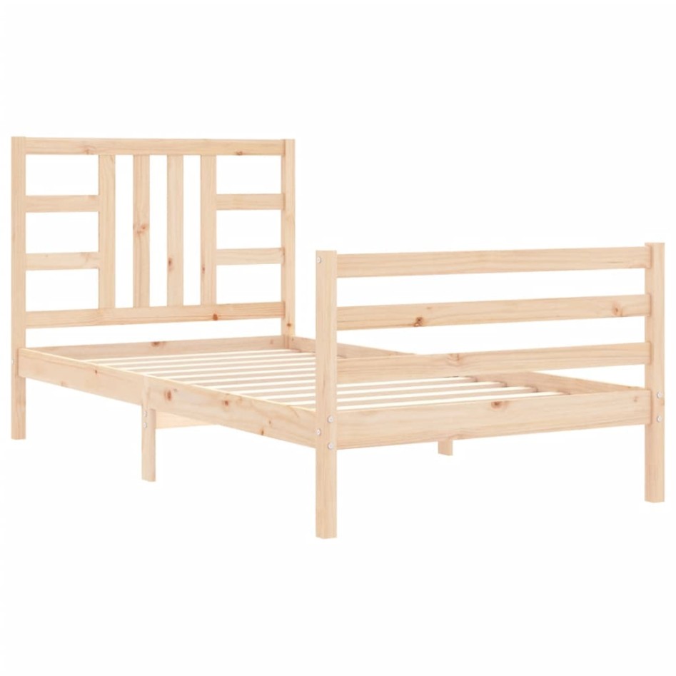 Estructura de cama sin colchón madera maciza de pino 90x200
