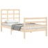 Estructura de cama con cabecero madera maciza 90x200