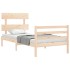 Estructura de cama con cabecero madera maciza 90x200