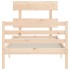 Estructura de cama con cabecero madera maciza 90x200