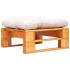 Otomana de palets de jardín con cojín arena madera marrón