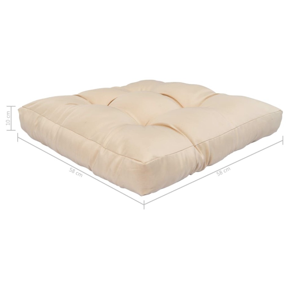 Otomana de palets de jardín con cojín arena madera marrón