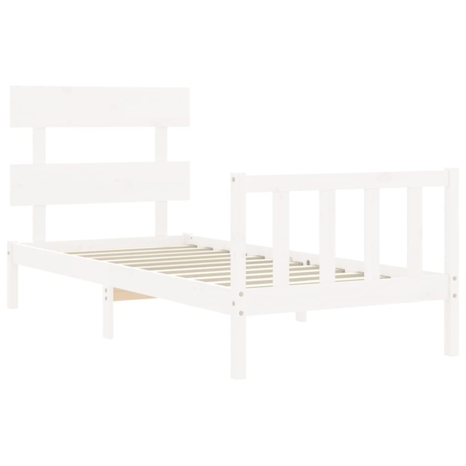 Estructura de cama con cabecero madera maciza