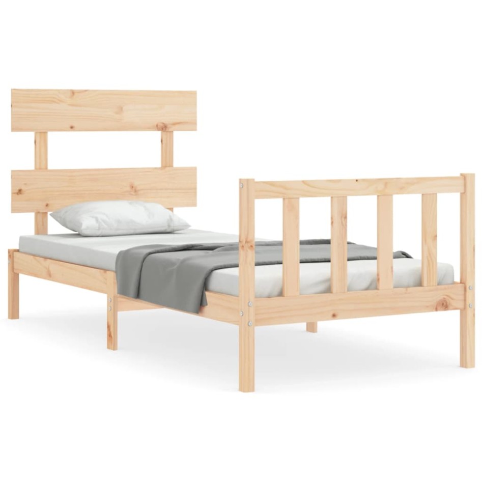 Estructura de cama sin colchón madera maciza de pino 90x200