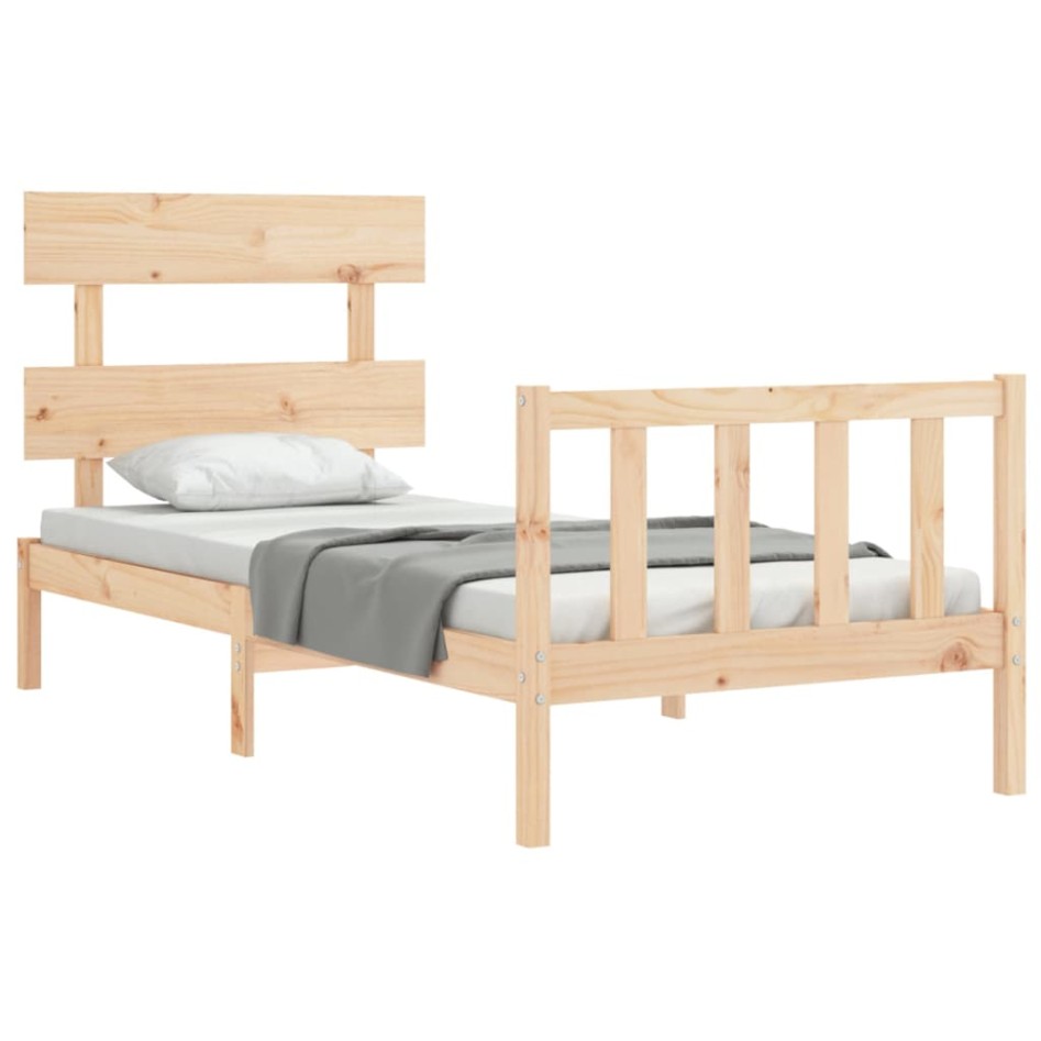 Estructura de cama sin colchón madera maciza de pino 90x200