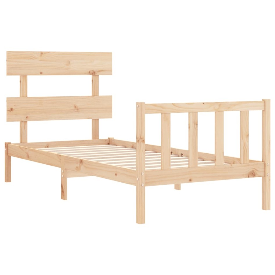 Estructura de cama sin colchón madera maciza de pino 90x200