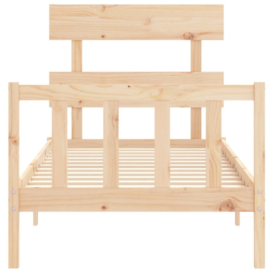 Estructura de cama sin colchón madera maciza de pino 90x200