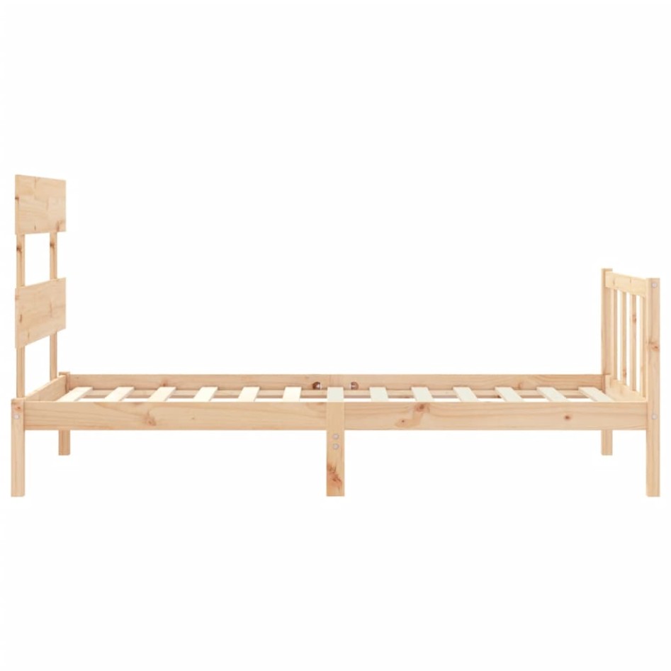 Estructura de cama sin colchón madera maciza de pino 90x200