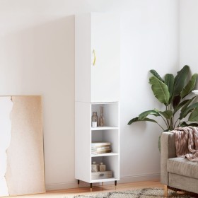 Aparador alto madera contrachapada blanco 34,5x34x180