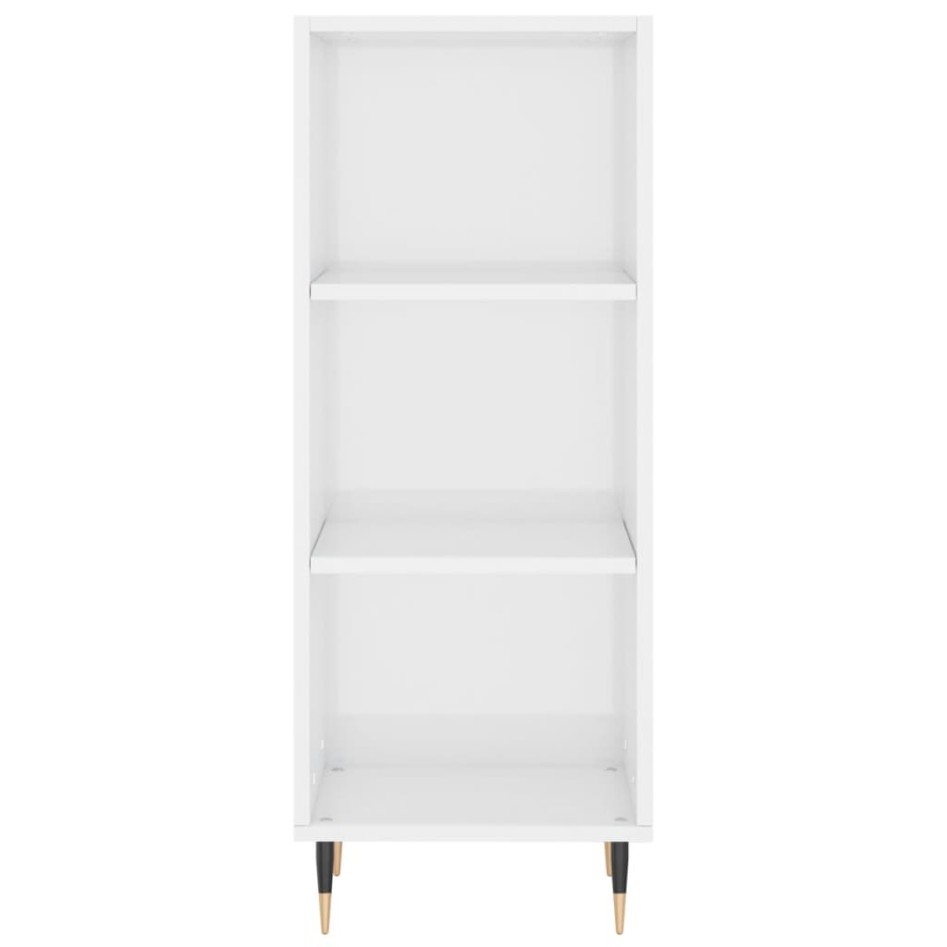 Aparador alto madera contrachapada blanco brillo 34,5x34x180