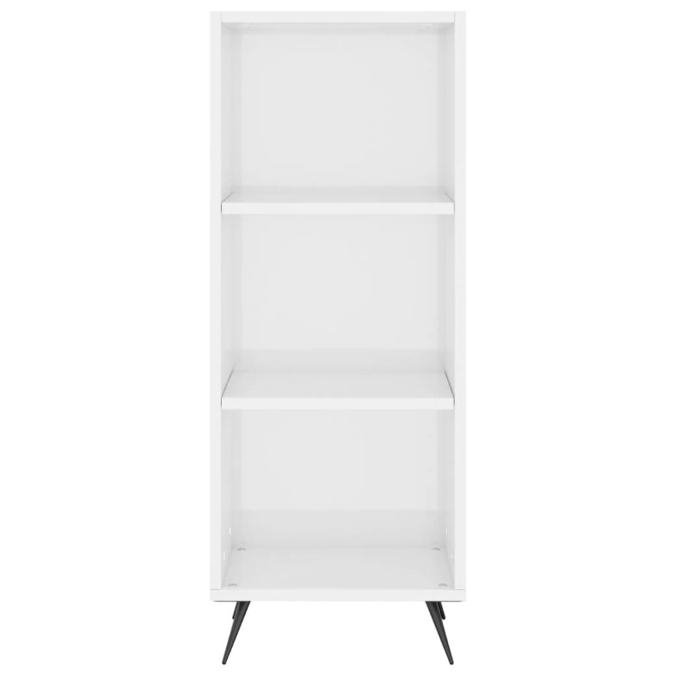 Aparador alto madera contrachapada blanco brillo 34,5x34x180