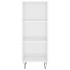 Aparador alto madera contrachapada blanco brillo 34,5x34x180