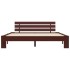 Estructura de cama madera maciza pino marrón oscuro 180x200
