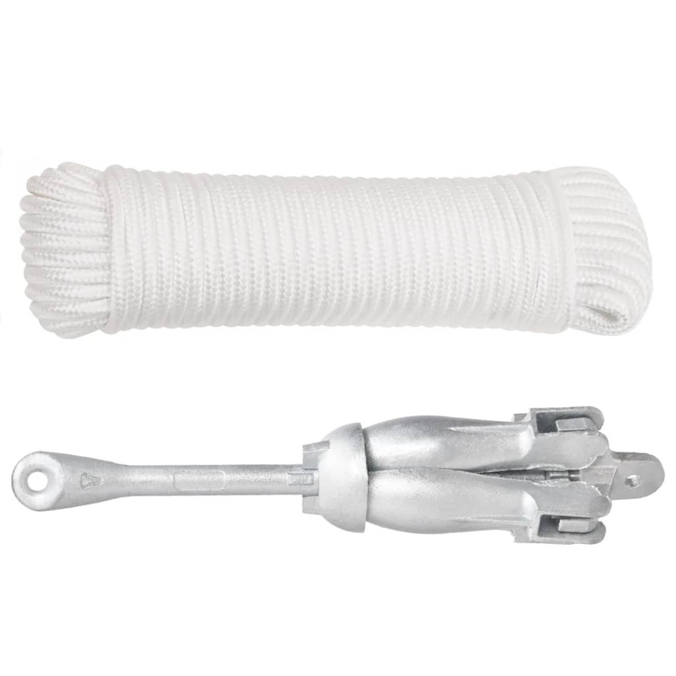 Ancla plegable cuerda hierro fundido galvanizado plata 8
