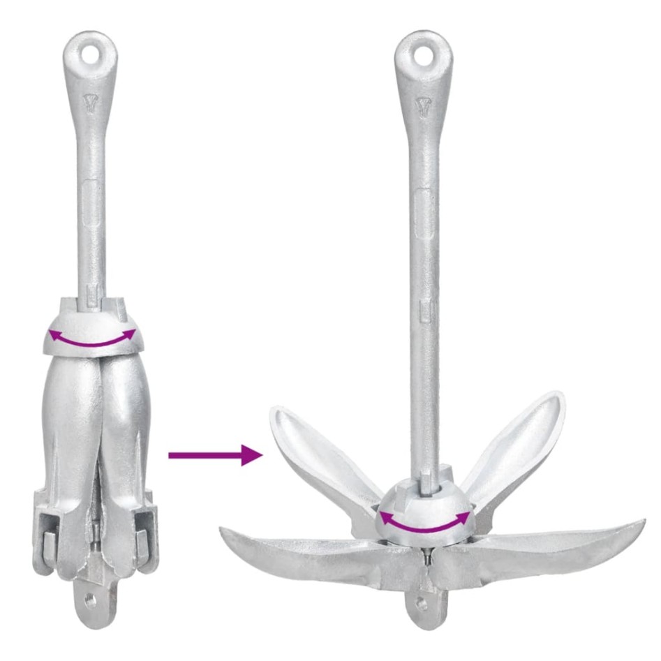 Ancla plegable cuerda hierro fundido galvanizado plata 8