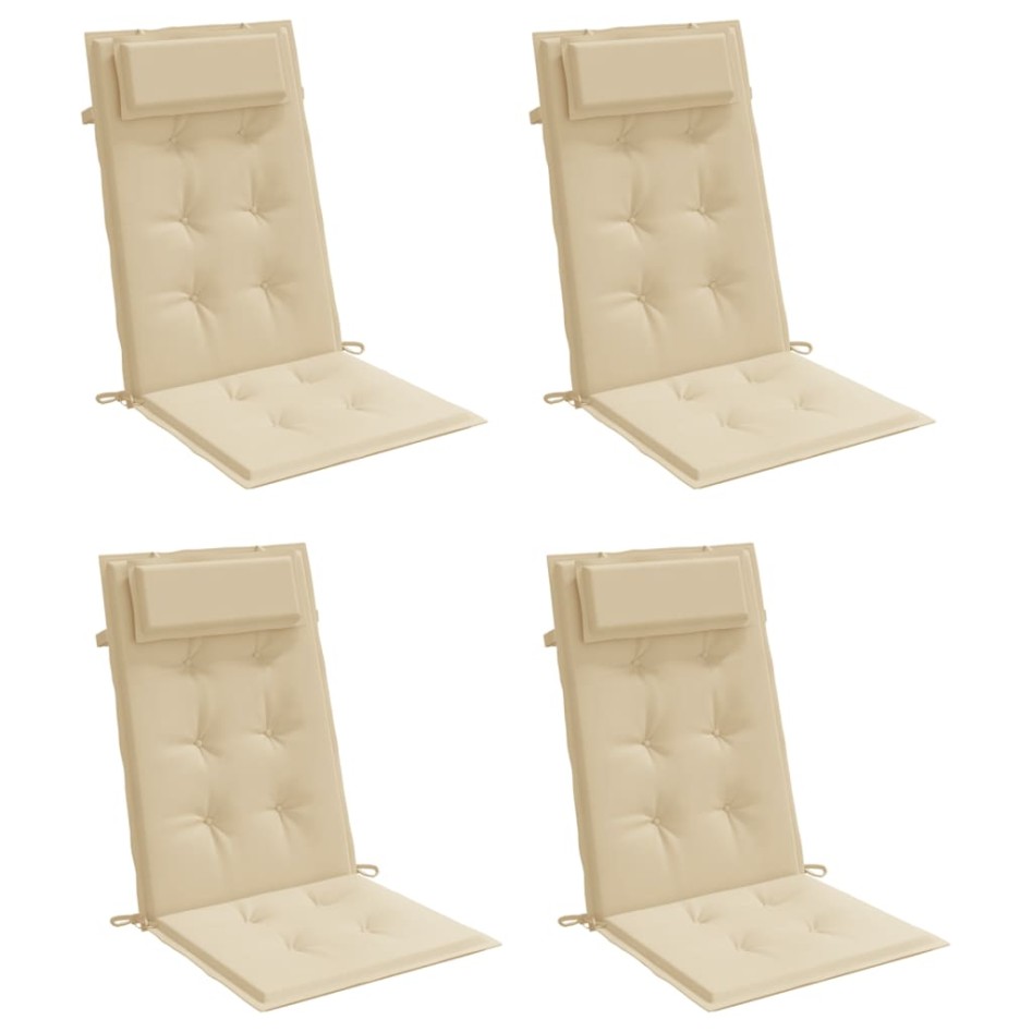 Cojines de silla con respaldo alto 4 uds tela Oxford