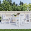 Cojín silla de jardín respaldo bajo 4 uds tela a cuadros gris