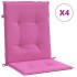 Cojines para silla con respaldo bajo 4 uds tela