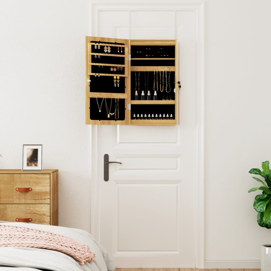 Espejo con joyero y luces LED para