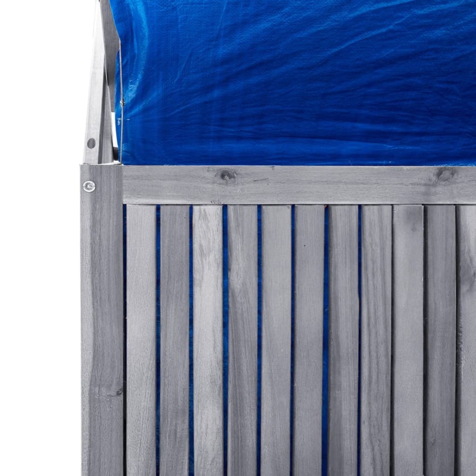 Caja de almacenaje de madera maciza de acacia gris 99x55x160