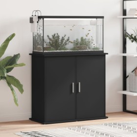 Soporte para acuario madera de ingeniería negro 81x36x73
