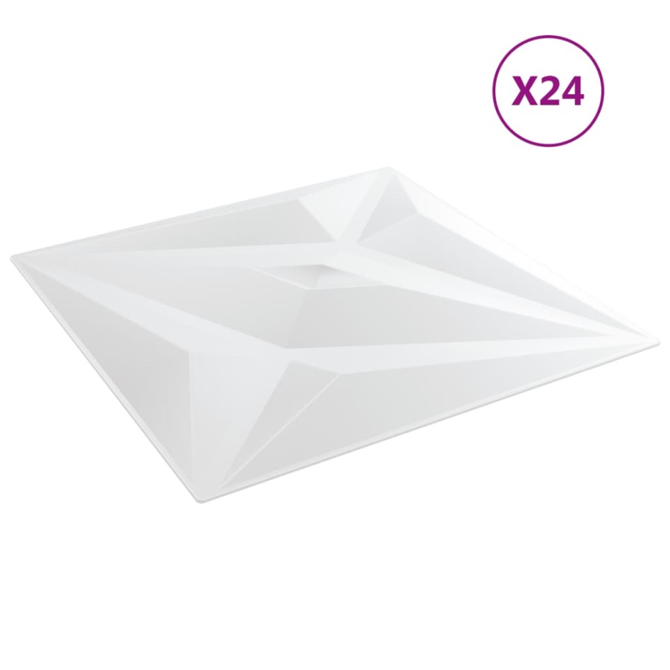 Paneles de pared 24 uds XPS estrella blanco 50x50 cm 6