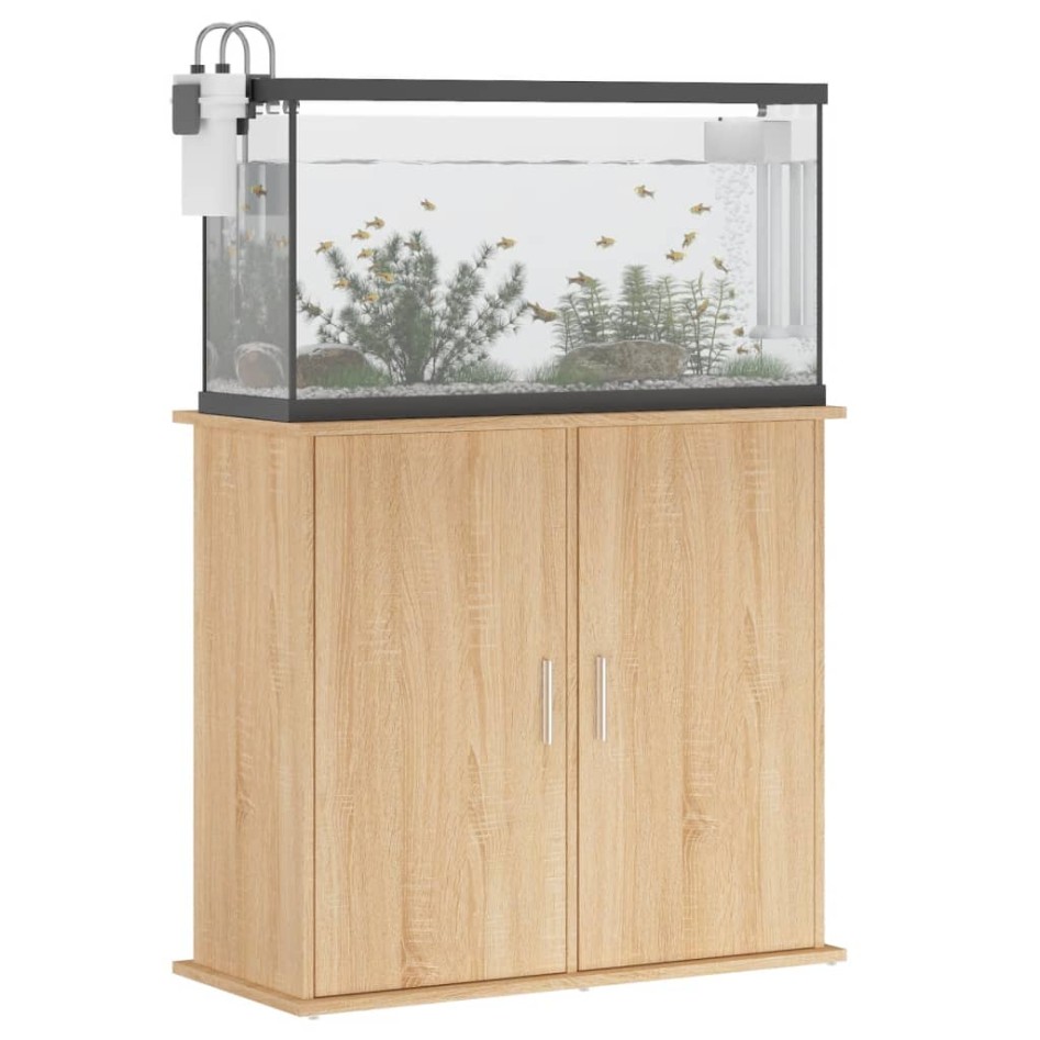 Soporte para acuario madera ingeniería roble Sonoma 81x36x73