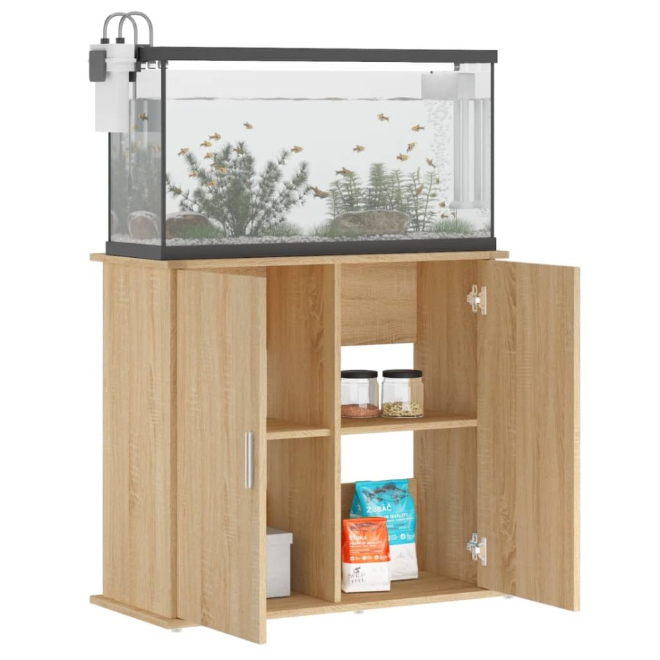 Soporte para acuario madera ingeniería roble Sonoma 81x36x73