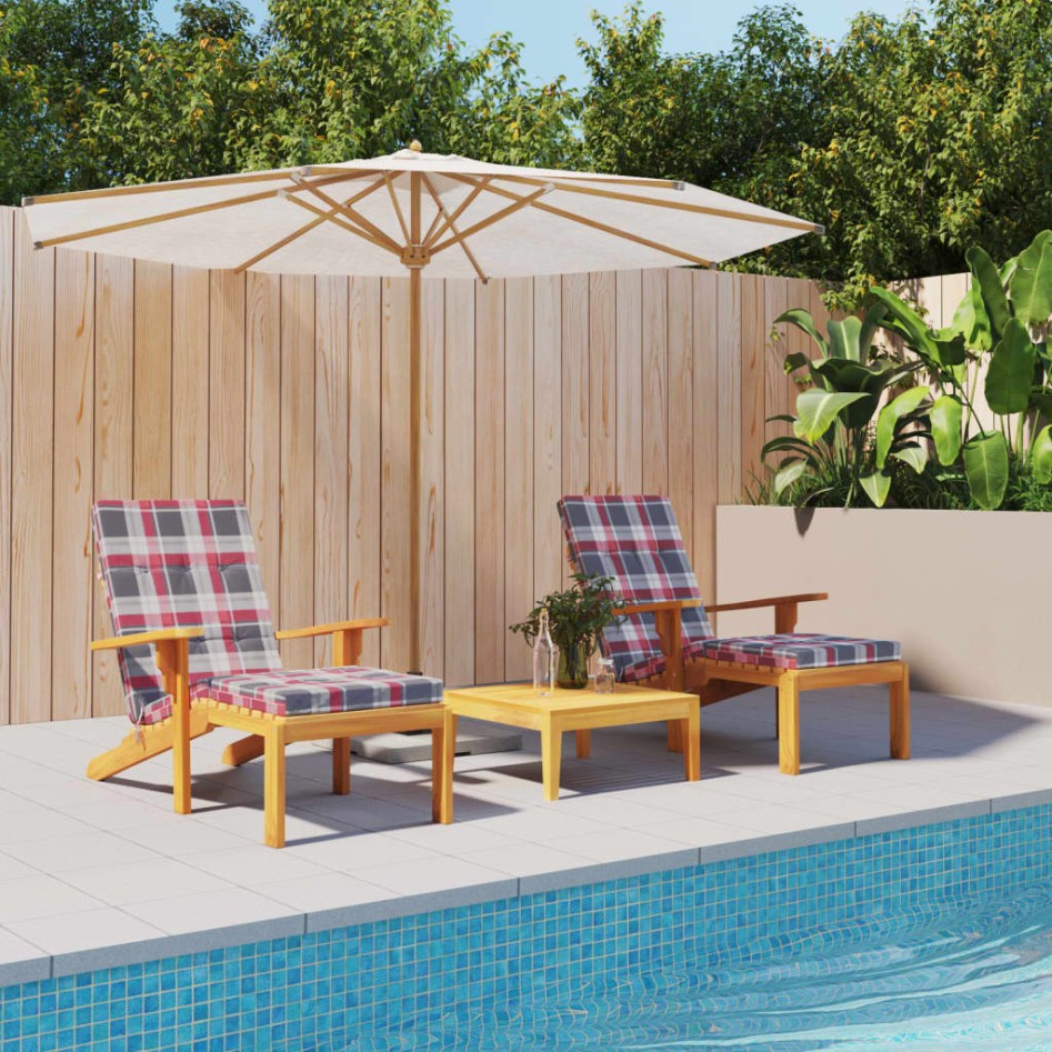 Cojines para tumbona 2 uds tela Oxford a cuadros