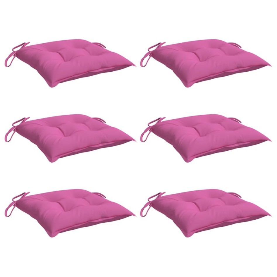 Cojines para silla 6 unidades tela rosa 40x40x7