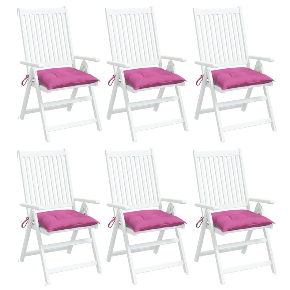 Cojines para silla 6 unidades tela rosa 40x40x7
