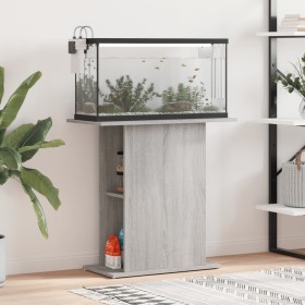 Soporte de acuario madera ingeniería gris Sonoma 75x36x72,5