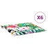 Cojines para silla de jardín 6 uds tela multicolor 40x40x3