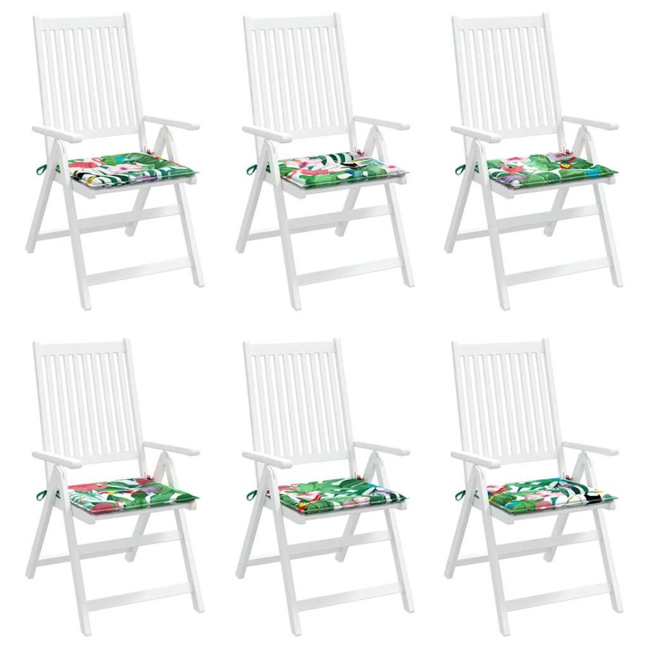 Cojines para silla de jardín 6 uds tela multicolor 40x40x3