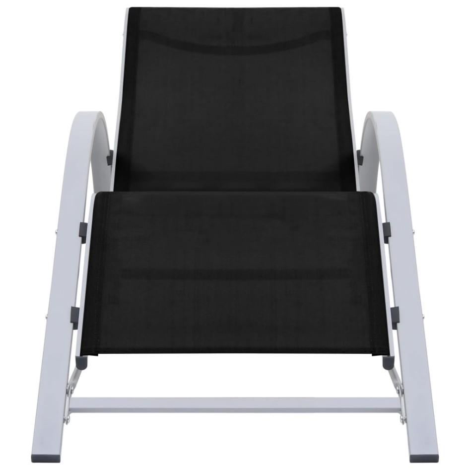 Tumbonas con mesita 2 unidades aluminio