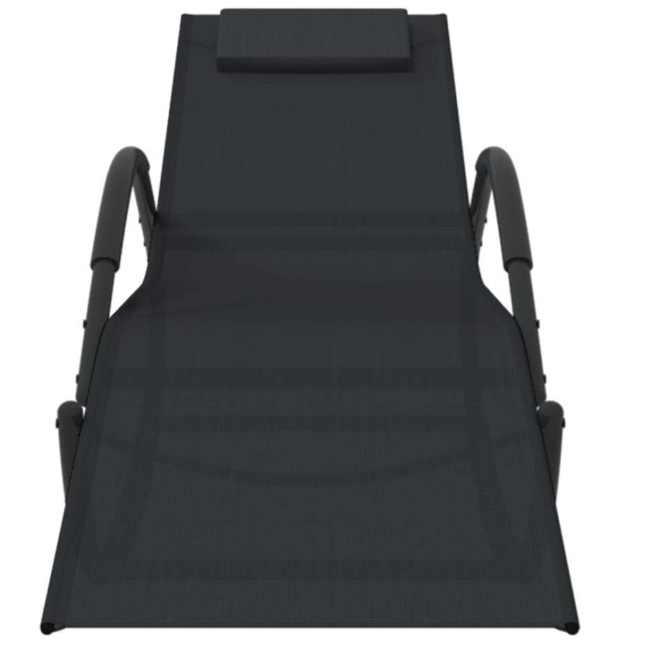 Tumbona mecedora de acero y textilene