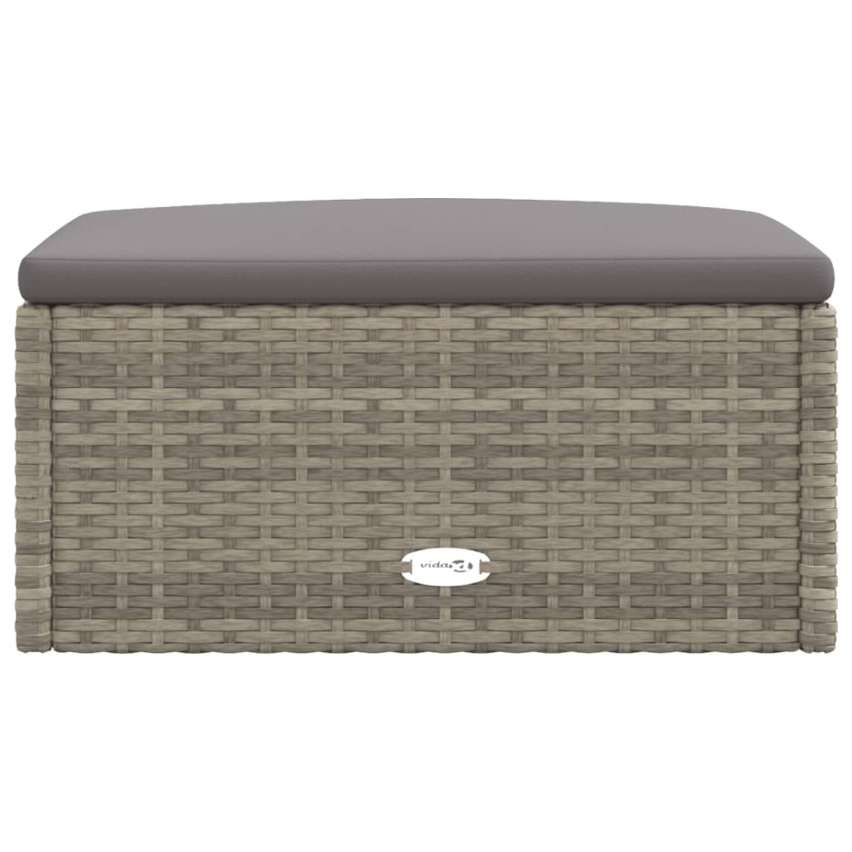 Taburete de jardín con cojín ratán sintético