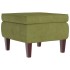 Taburete con patas de madera terciopelo verde