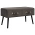 Mesa de centro de terciopelo gris 80x40x46