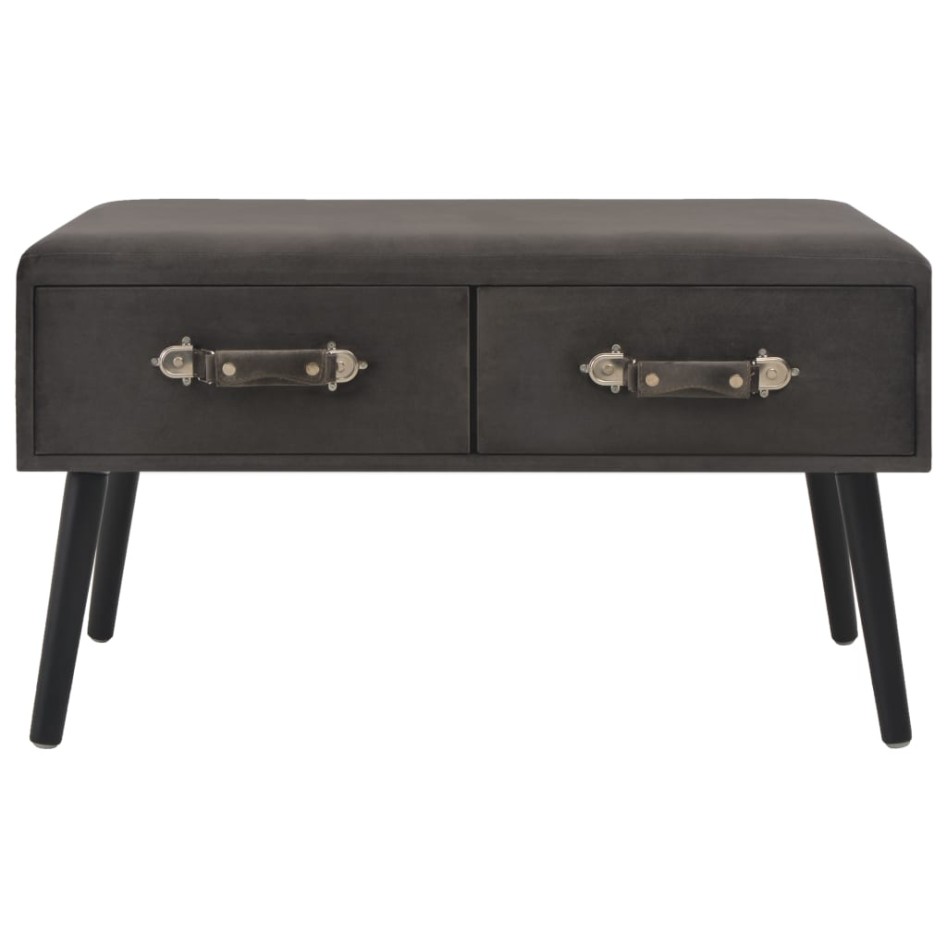 Mesa de centro de terciopelo gris 80x40x46