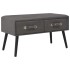 Mesa de centro de cuero sintético gris 80x40x46
