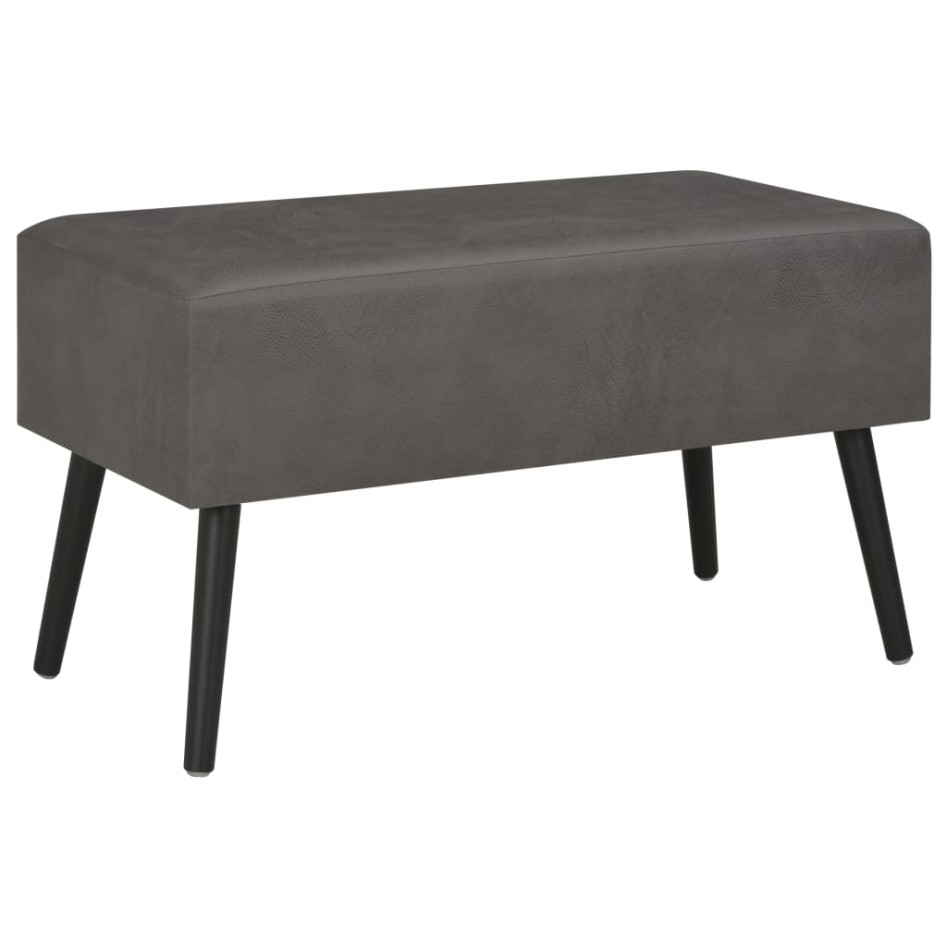 Mesa de centro de cuero sintético gris 80x40x46