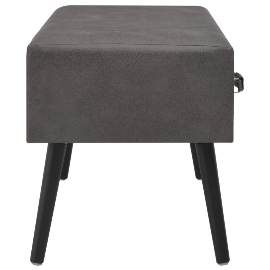 Mesa de centro de cuero sintético gris 80x40x46