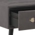 Mesa de centro de cuero sintético gris 80x40x46