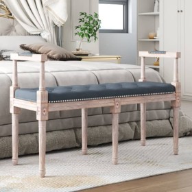 Banco de terciopelo gris oscuro 110x40x70