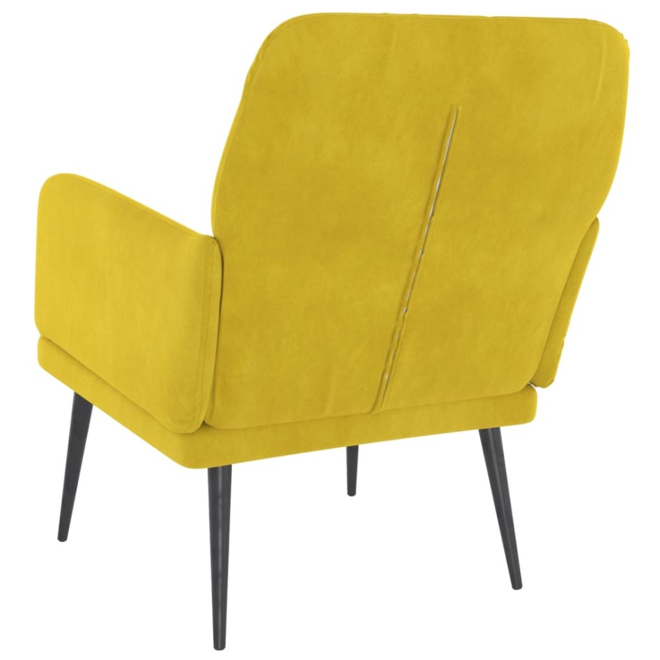 Sillón de terciopelo amarillo 62x79x79