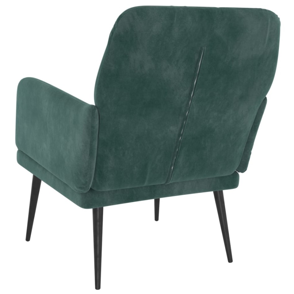 Sillón de terciopelo verde oscuro 62x79x79