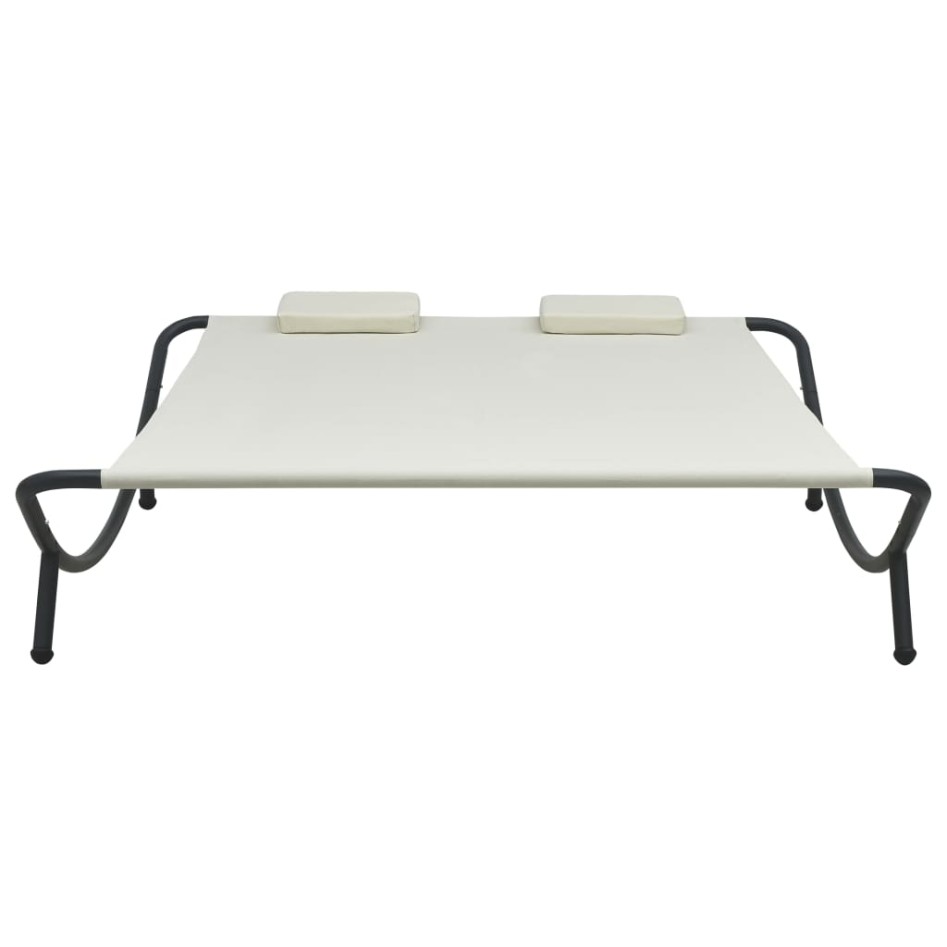 Tumbona de jardín tela blanco