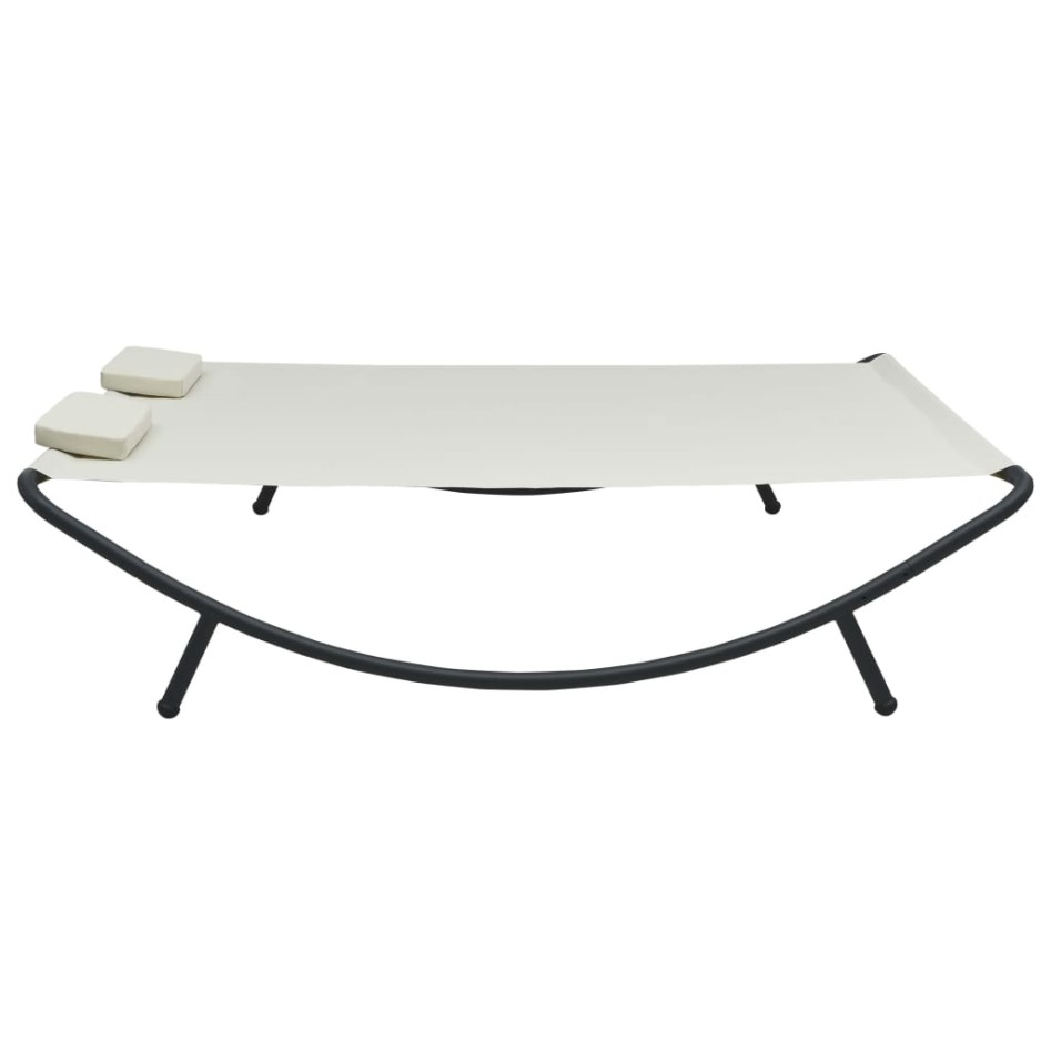 Tumbona de jardín tela blanco