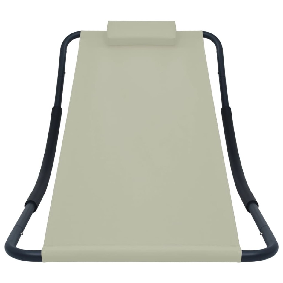 Tumbona de acero color crema 200x90